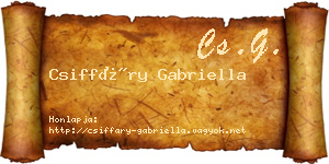 Csiffáry Gabriella névjegykártya